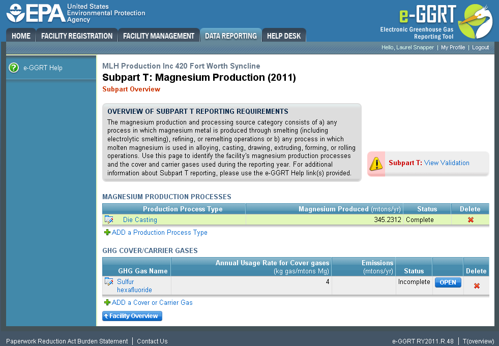 Subpart T: Click the SAVE button